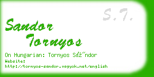 sandor tornyos business card